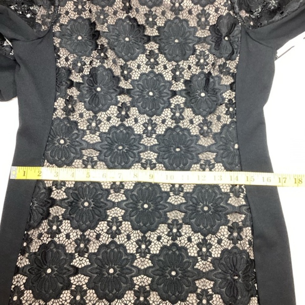 NWT Nine West Black Lace Floral Embroidered Shift Midi Dress Women’s Size 8 - Picture 10 of 12
